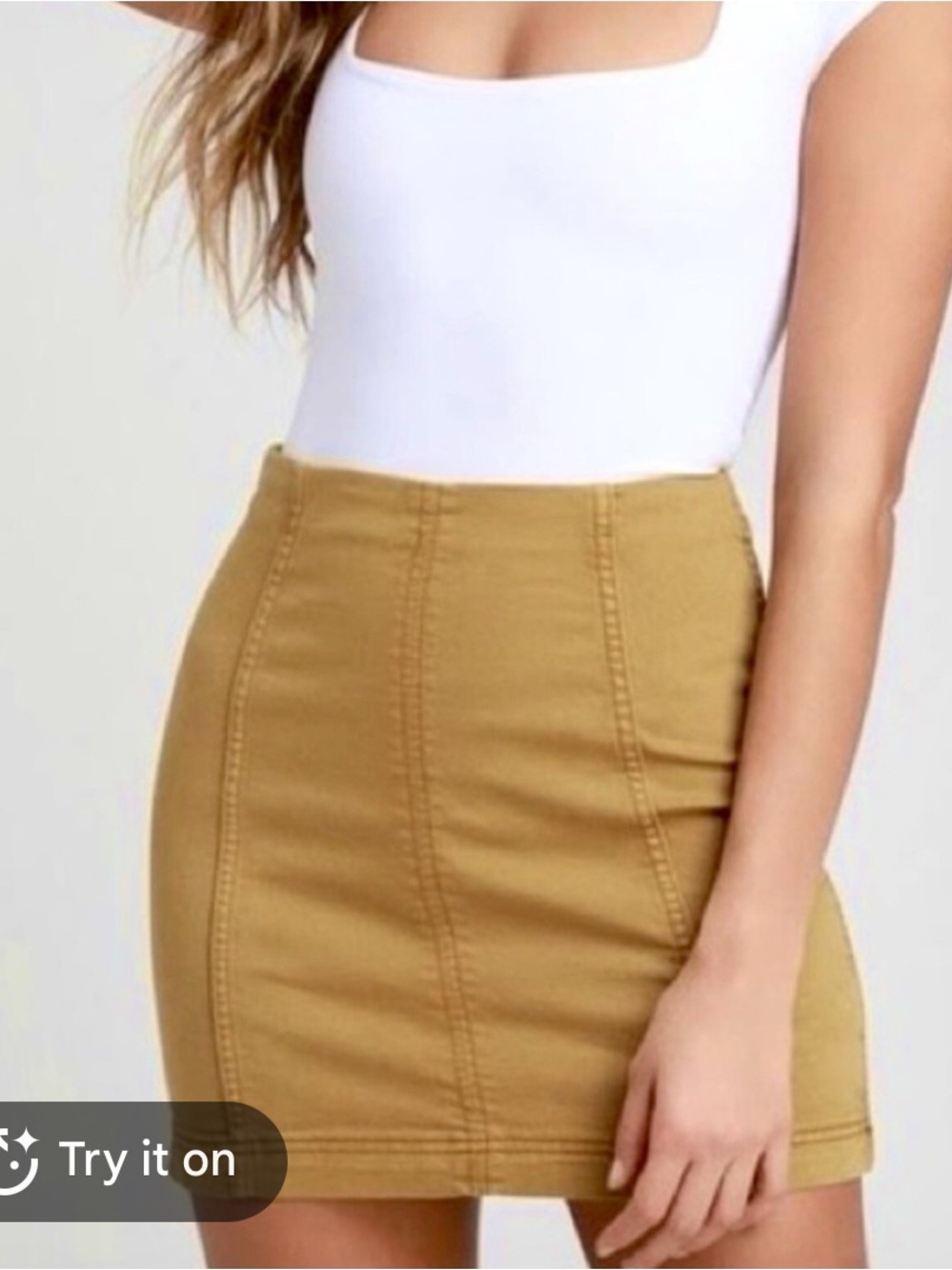 Free people NWT Modern Femme Panel Seam pencil Mini Skirt stretch boho